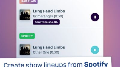 Create show lineups from Spotify and SoundCloud songs