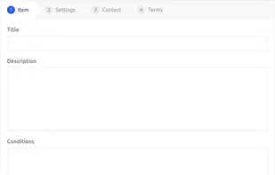 Form to create a new auction