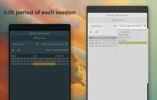 If necessary, you can manually create new or edit old periods of already recorded time in each task. You can also bind a timer to a task if you need to keep track of a deadline