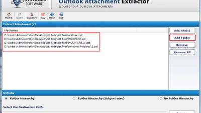 Insert the Outlook PST File or Folder by clicking on the “Add File”/”Add Folder” button.
