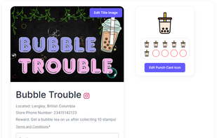 Customize your store and the loyalty card by setting title image and the icon used on your loyalty card. This step is optional but highly recommended!