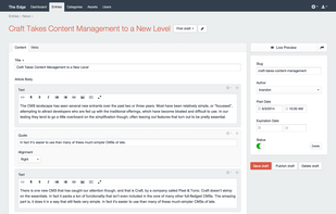 Craft CMS Control Panel