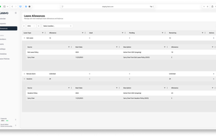 Balances per employee and per year