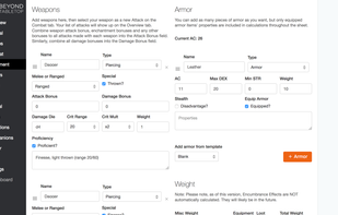 D&D 5e character equipment