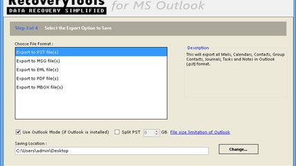 RecoveryTools for MS Outlook screenshot 1