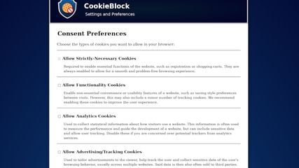 CookieBlock screenshot 1