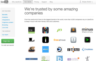 We’re trusted by some amazing companies.
From the small end of town to the biggest brands in the world, more than 7,000 companies rely on UserEcho to keep in touch with their friends, fans and customers.