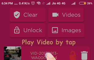 Play video on tap of list item