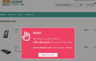 Shopify Upsell on Exit &amp; Visit screenshot 1
