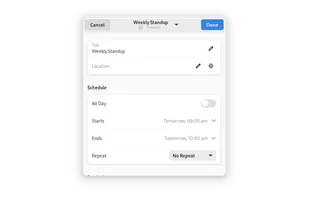 GNOME Calendar screenshot 2