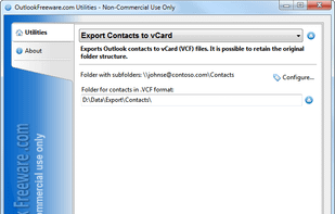 Free and easy to use tool to save Outlook contacts to vCard files (VCF)