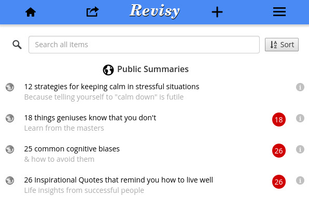 Browse a list of summaries to revise, or create your own.