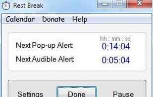 Click on Settings to customize your settings.   Click Pause to disable pop-up reminders if you are watching a video.
