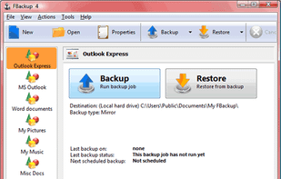 FBackup Main Window