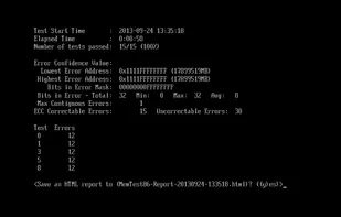 MemTest86 Test Summary