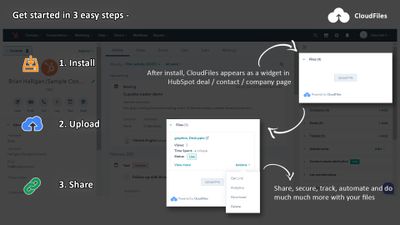 Cloudfiles widget can be accessed from deal/contact/company page