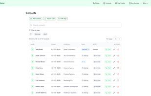 Import contacts and manage with tags