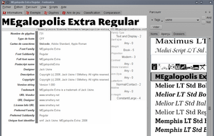 Fontmatrix screenshot 1