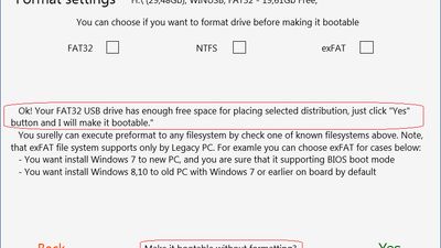 Click "Next" and choose new file system, if necessary.