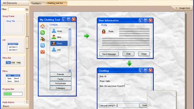 Wireframing with Windows XP UI theme.