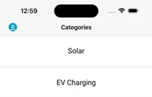 Categories Display in App