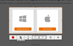 The screen after choosing to record video