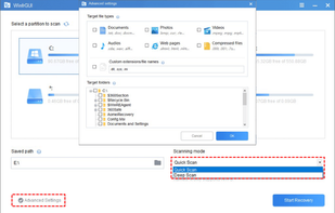 Step 2. Choose scanning methods