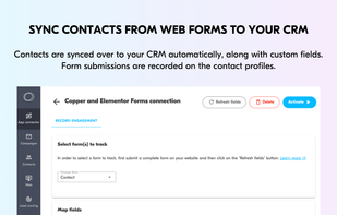 Sync contacts from web forms to your CRM.