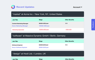 Get updates for salaries you are interested in