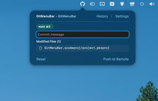 GitMenuBar screenshot 1