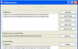 File-/Folder-selection for extracting text from pdf