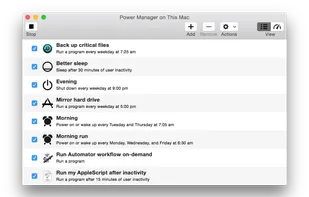 Power Manager's events store