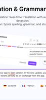 Instant Translation: Real-time translation with auto language detection. Error Detection: Spots spelling, grammar, and structure issues.