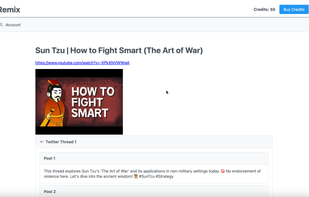The video is analyzed and then you have your Twitter thread ready to be shared!