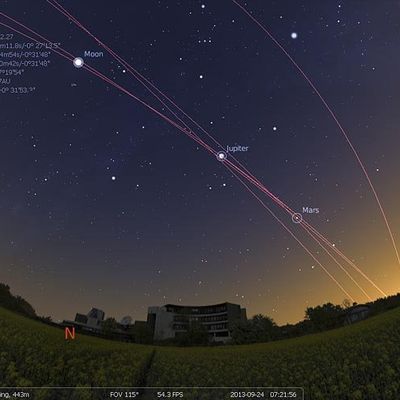 The dance of the planets above ESO headquarters, near Munich.