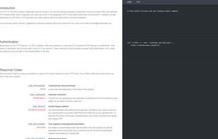 REST API documentation page