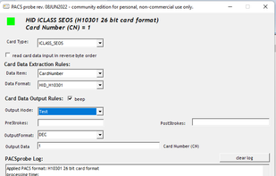 PACSprobe reads HID iCLASS SEOS card number