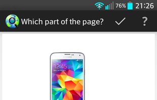 Selection of the part of the web page to watch