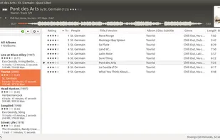 The album browser, giving a visual anchor for a large library