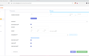Interview configuration page