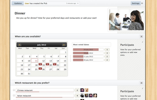 An example of a Pick planning a dinner