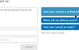 2. Choose a question
While the customer enters their request, similar questions appear on the side. They click the appropriate question.