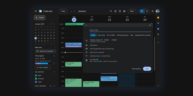 Google Calendar just got a Material Design update with a dark mode option image