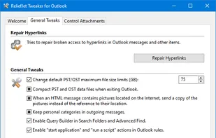 ReliefJet Tweaker for Outlook screenshot 1