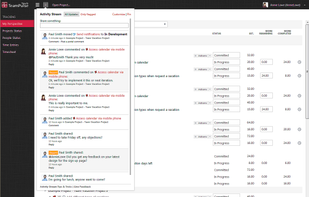 The TeamPulse Activity Stream allows you to take in-project collaboration to the next level - to stay up to date with all project activity and start conversations around specific events.