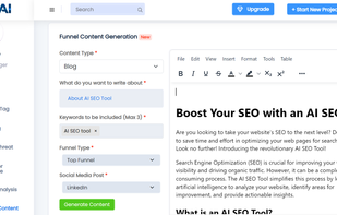 Generate AI driven funnel content based on different stages of customer journey and create social media posts.