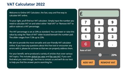 Online VAT Calculator screenshot 1