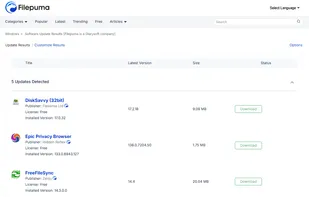 Filepuma.com Update Detector screenshot 1
