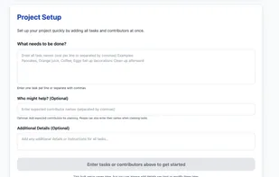 Live event task status and other project details.