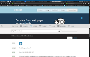 Simple article extraction on http://alternativeto.net